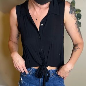 Button down sleeveless blouse
